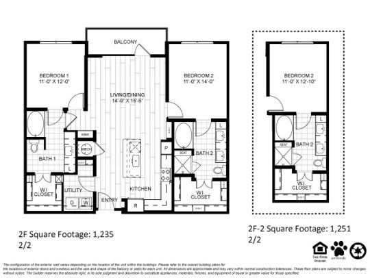 Teak at the Branch Floor Plan 2 Bedroom 2 Bath 2 Bed 2 Bath 1177 sqft