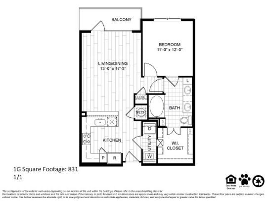 Teak at the Branch Floor Plan 1 Bedroom 1 Bath 1 Bed 1 Bath 764 sqft